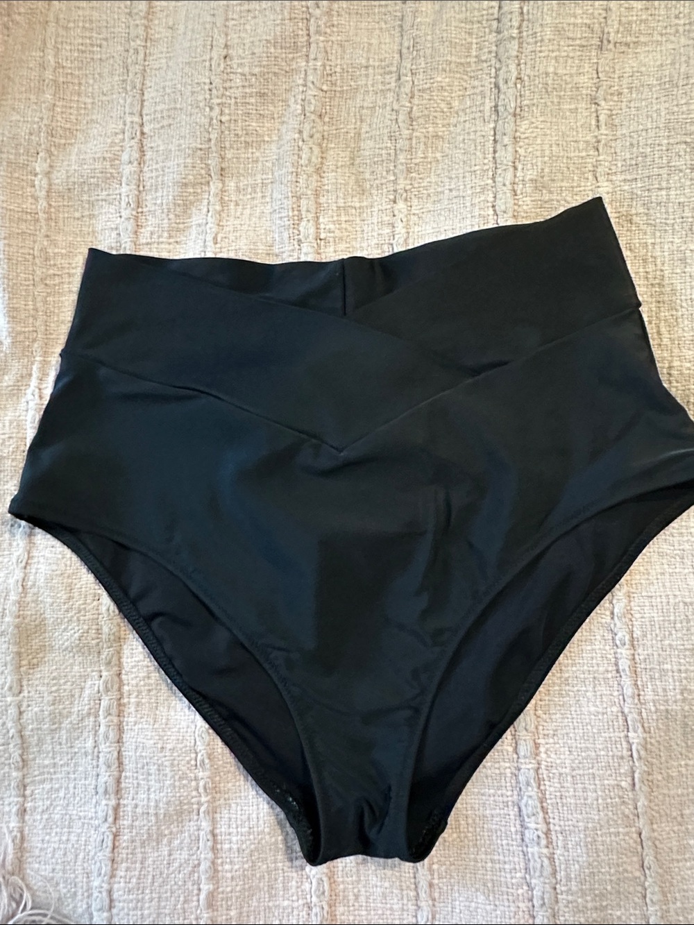 aerie High-Waist Bikini Bottoms in Black